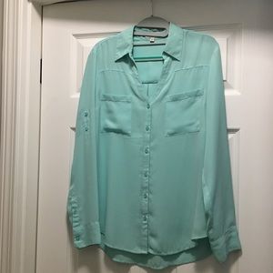 Mint Green Express Portofino Shirt Size Medium